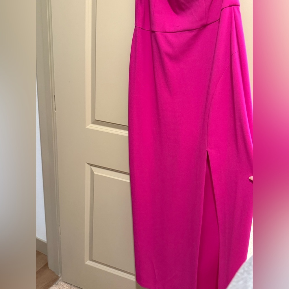 Xscape Pink One Shoulder Gown Asymmetrical Sleeveless - Picture 5 of 7